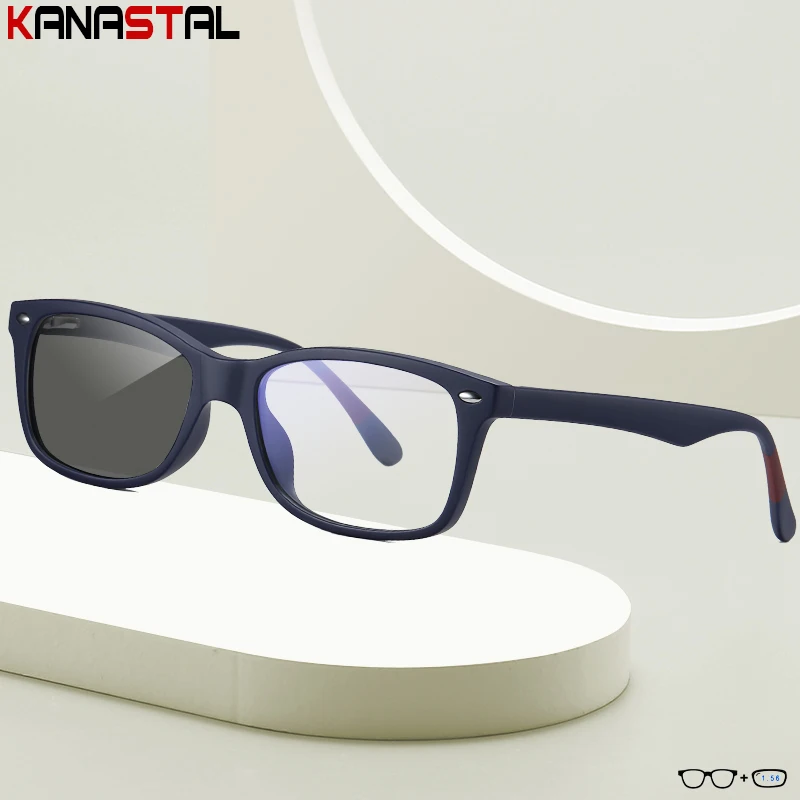 Men Photochromic Glasses Blue Light Blocking Lenses Prescription Reading Myopia Eyewear Women TR90 Eyeglasses Frame Sunglasses