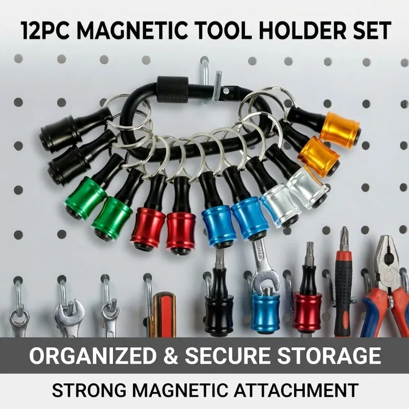 

Multifunctional 1/4 Hex Shank Bit Extension Rod Keychain Carabiner Set Portable Drill Bit Storage Connecting Rod Hardware Tool
