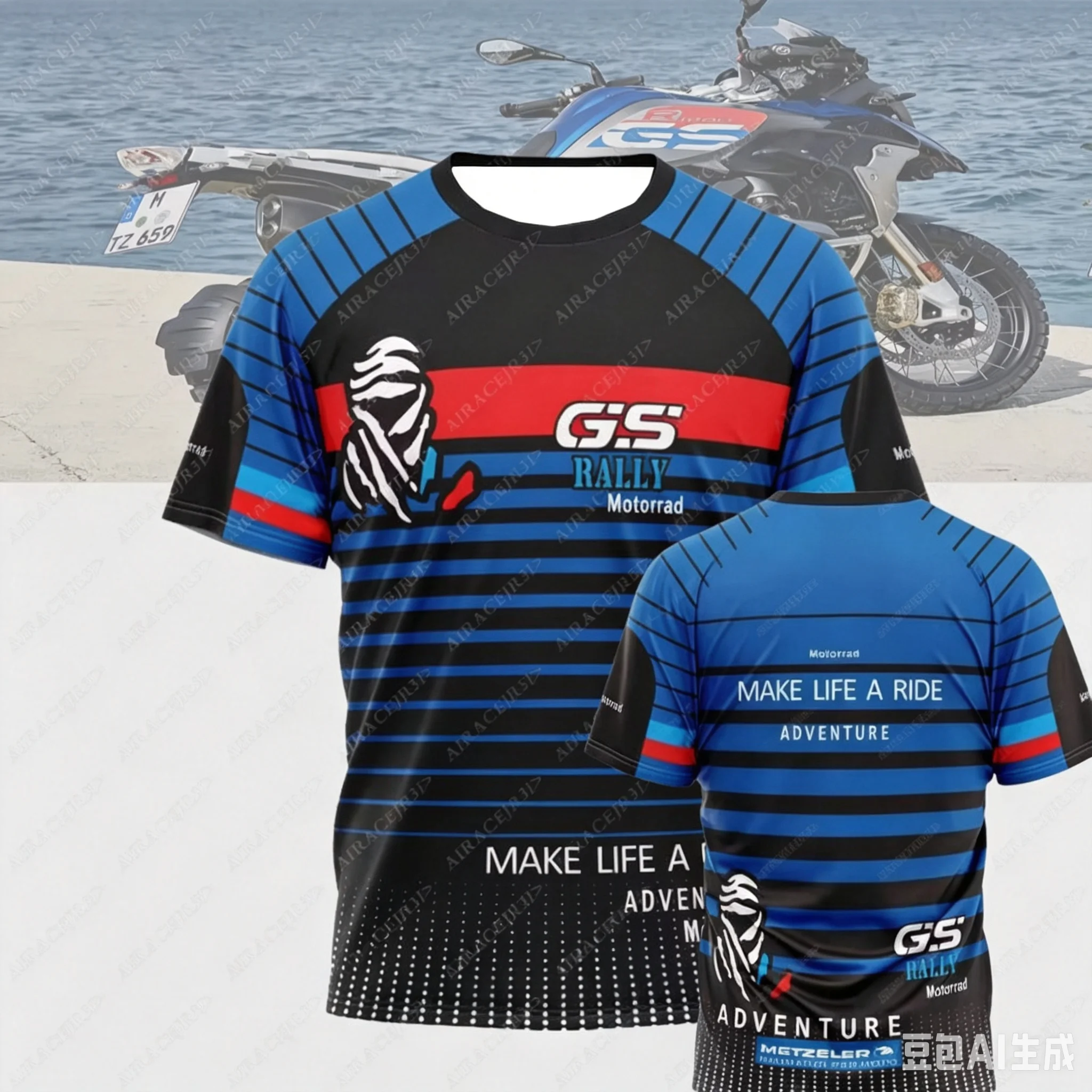 2026 GS Motorrad  Motorcycle T-shirt Men Women Black Yellow Geometric Line  Short Sleeve Tee Off Road Rider Sport Jersey Gift