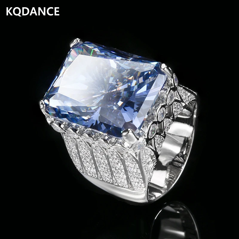 KQDANCE Radiant Cut Huge Rectangle 15*20mm Created Red Blue Purple Yellow Gemstone Diamond Rings Stone Jewelry For Women