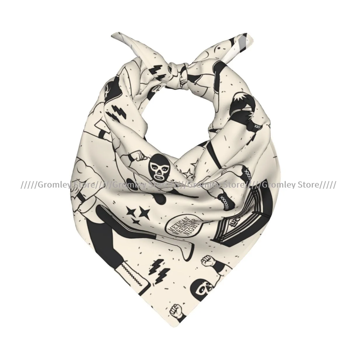 Luchadores Heroes Of Mexican Wrestler Night Square Scarf Ladies Casual Head Neck Wrap