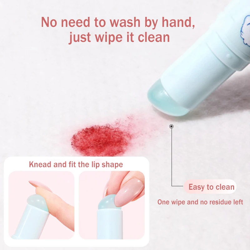 Mini pennello per labbra in silicone per colorare il rossetto per sbavature delle labbra, facile da pulire con strumenti per il trucco delle labbra con una salvietta
