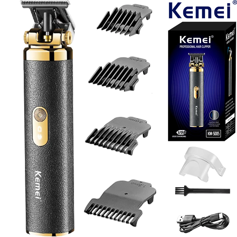 KM-5085 Rechargeable Waterproof Body Beard Trimmer Hair Clippers Cordless Barber Grooming Sets Hair Trimmer for Men