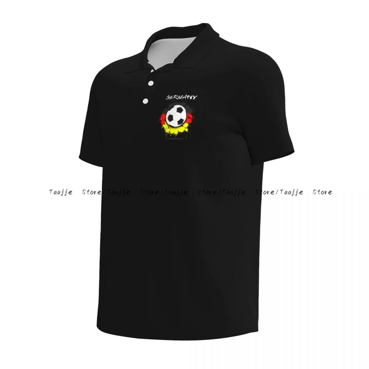 Men's Polo Shirt Germany Flag Soccer Ball Against Pattern Business Casual Lapel Short Sleeve T-shirt top