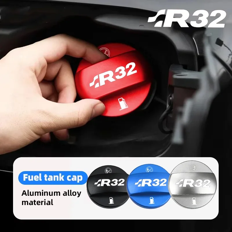 Alloy Car Fuel Cap Oil Box Lid Petrol Tank Covers for Volkswagen VW SR32 Caddy B8 GOLF 5 6 7 Touareg T-ROC CC Rline JETTA Passat