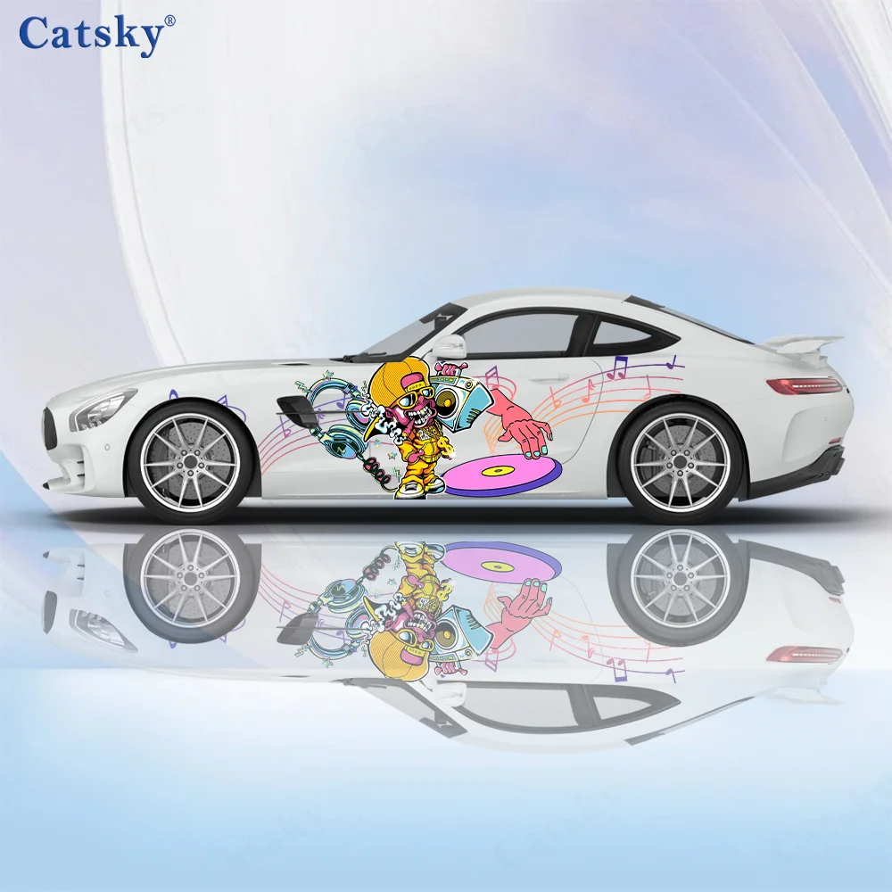 

Colorful Hip-hop Music Car Vinyl Wraps Decal Self-adhesive PVC Sticker Suitable for Trucks SUV Decoration Auto Accessories Gift
