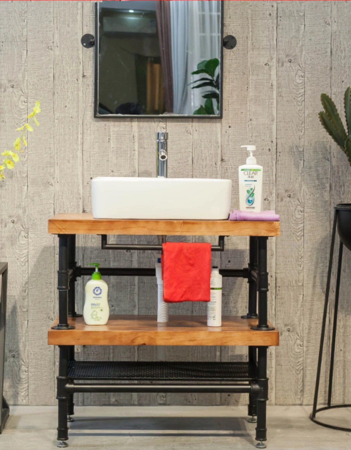 

B & B гостиничный Ретро кованый железный промышленный ветровой стол для мытья под заказ