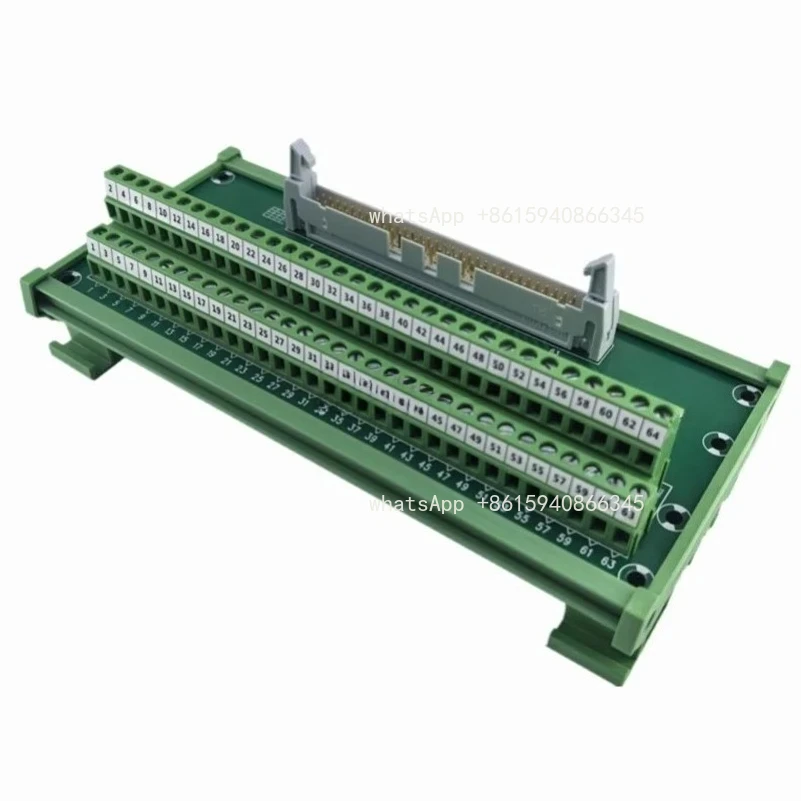 FOR  Male Connector 64 Pins Breakout PCB Relay Board Adapter 64 Position Screw Terminal Block for PLC I/O Relay