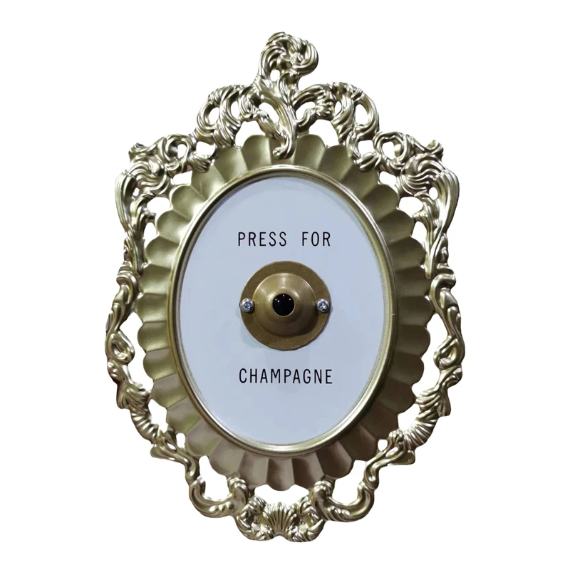 Press Champagne Button Doorbell Hotel Decorative Wall Hanging Resin Crafts Christmas Ornaments Gifts Just Decorative no ringer