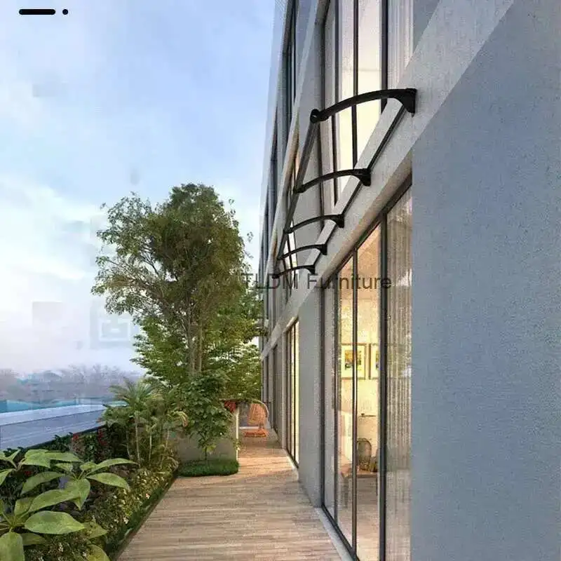 Personality Metal Awning for Terrace Blue Durable Board Smooth Awnings Modern Unique Household Outdoor Awning for Restaurant