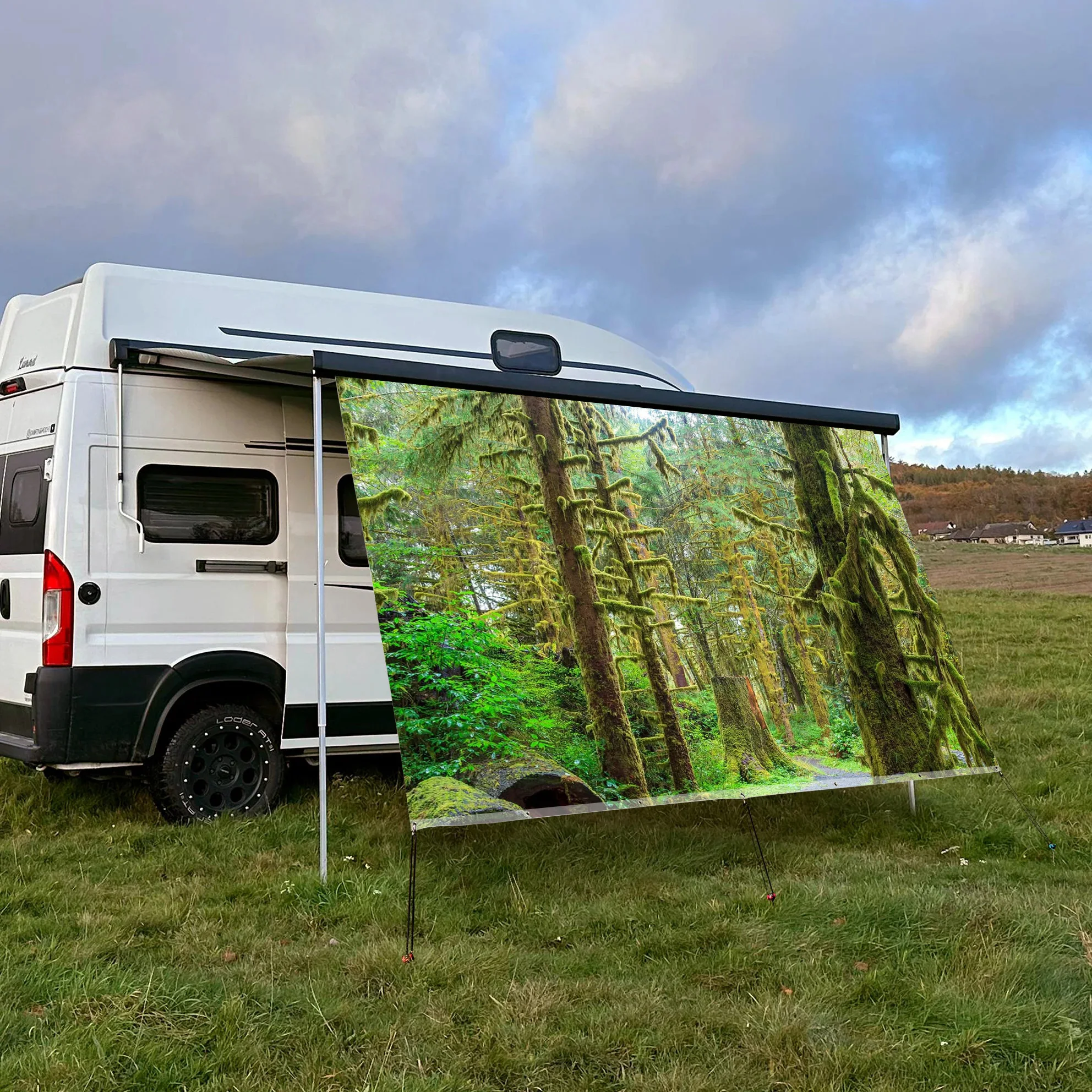 Weather-resistant Canopy Tent Durable RV Awning Sun Shade Custom Pattern Lightweight Camping Tarp For Hiking Party