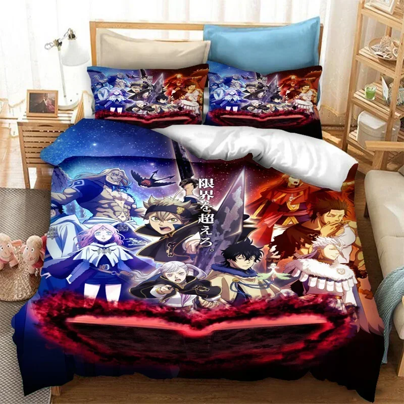 Anime Black Clover Asta Bedding Set Duvet Cover Bedroom Comforter Covers Single Twin King Size Quilt Cover Home Textile 3PCS