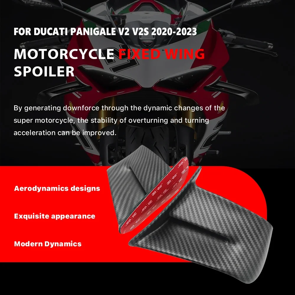 

Motorcycle Fixed Wing Spoiler Suitable For Ducati V2 V2S 2020-2023 Aerodynamic Fixed Wing ABS Accessory Fairing