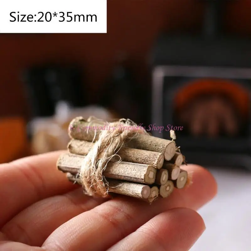 85ae 1:12 Dollhouse Miniature Furniture Mini Hoe/Straw Bales/Firewood/Toy Toy