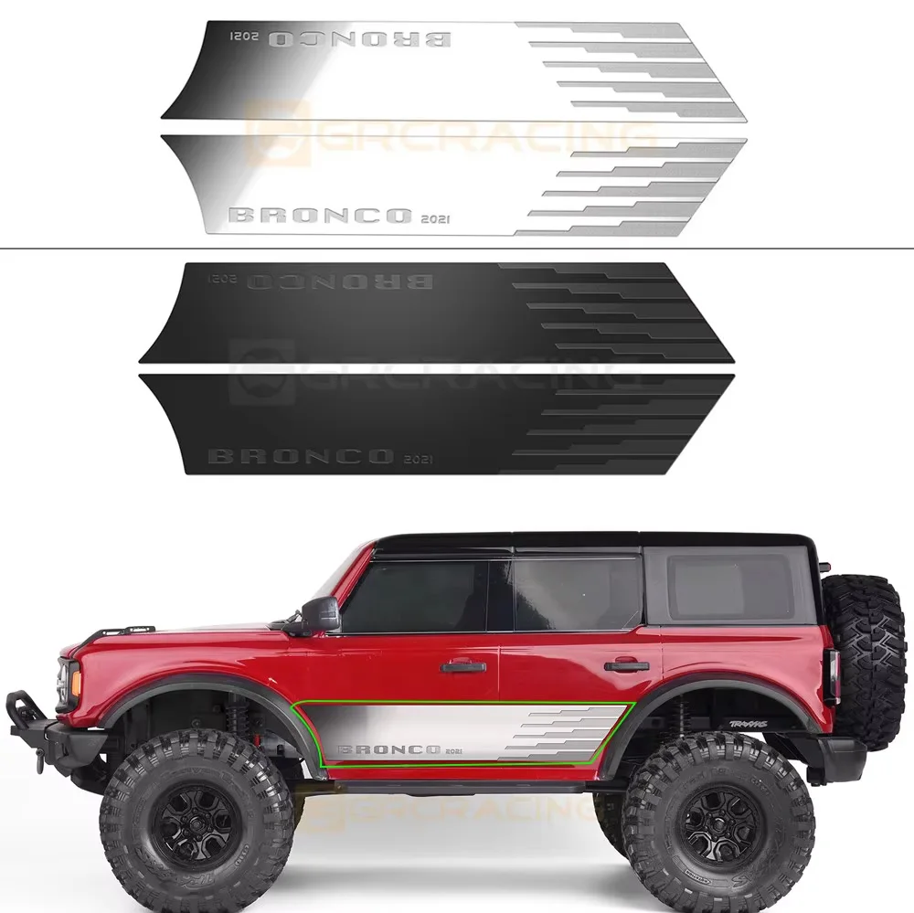 For 1/10 Traxxas Trx-4 Bronco Trx4 Shell Side Skirt Decorative Lens Mirror Stainless Steel Shell Metal Crash Plate Type R