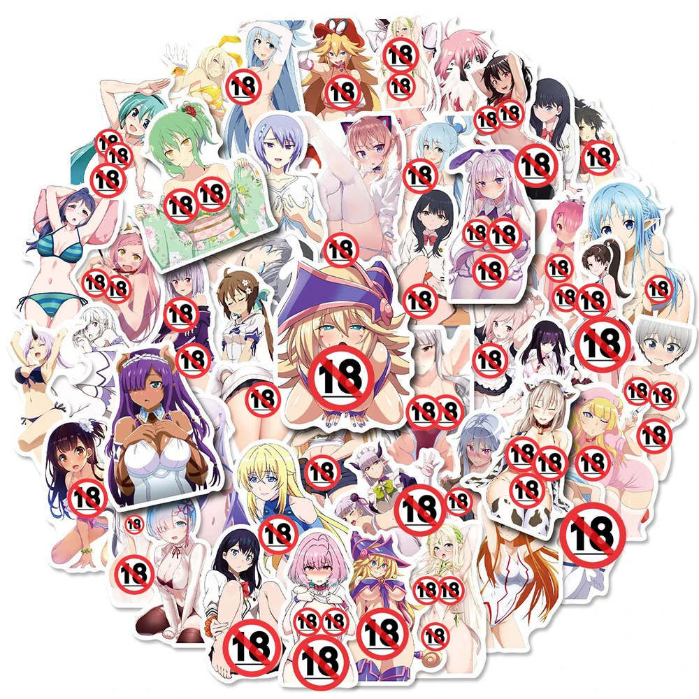 10/30/50/100pcs Adult Anime Sexy Girl Hentai Waifu Stickers Decoration DIY Phone Water Bottle Notebook Cartoon Graffiti Decals