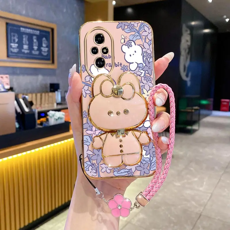 البرسيم حزام الحبل الطفل لطيف أرنب حامل هاتف الحال بالنسبة لهواوي الشرف 9X برو 60 70 80 90 100 200 300 برو الترا Y9s غطاء