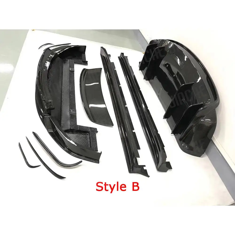 Carbon Fiber Car Front Rear Bumper Lip Splitters Diffuser Rear Spoiler Side Skirts Body Kits for Tesla Model X Car Styling