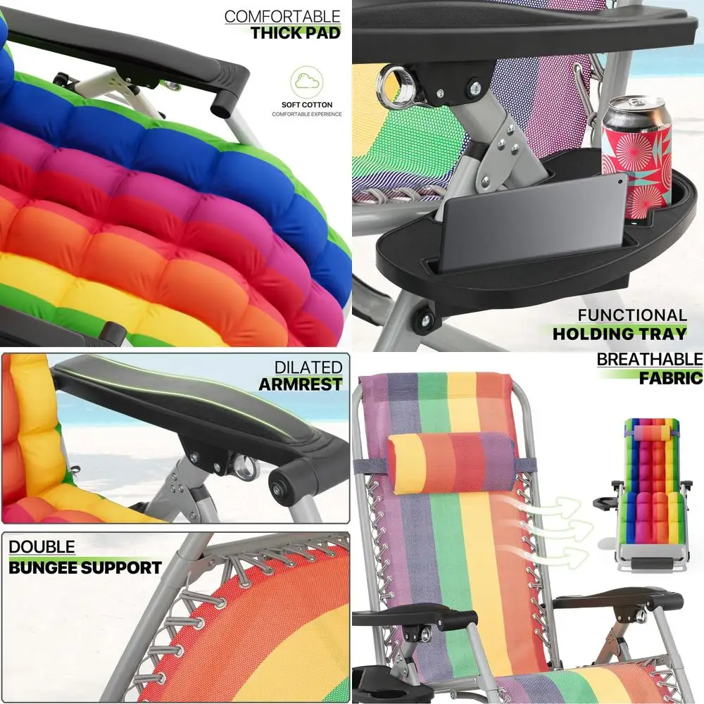 

Комплект из 2-х кресел-реклайнеров с функцией нулевой гравитации для дома и улицы с подушками, 25 радужных антигравитационных кресел-шезлонгов, выдерживают до 150 кг