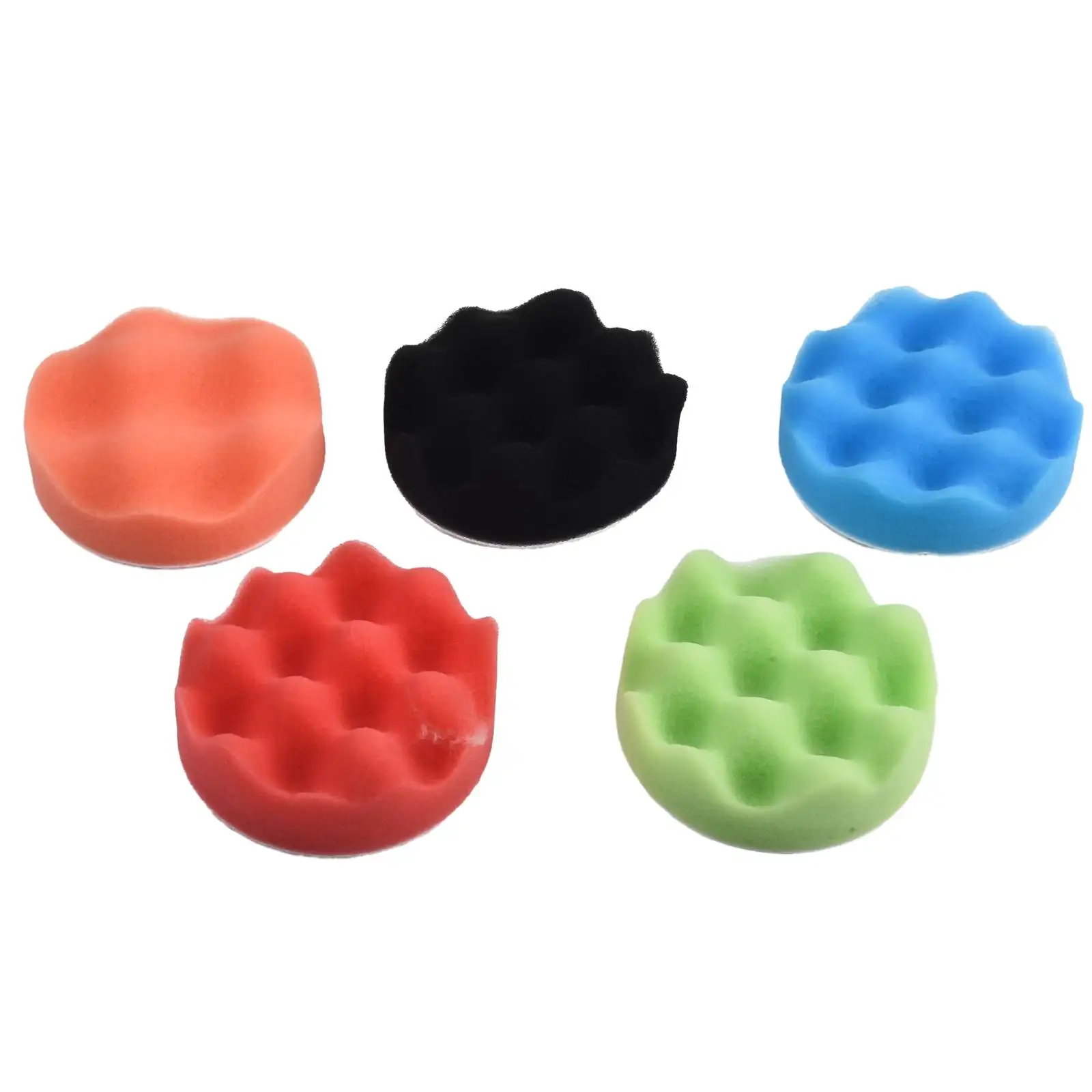 8PCS 3/4/5/6 Inch Buffing Sponge Polishing Pad Kit Waxing For Car Polisher Tools Dark Orange / Orange / Black / Blue / Green