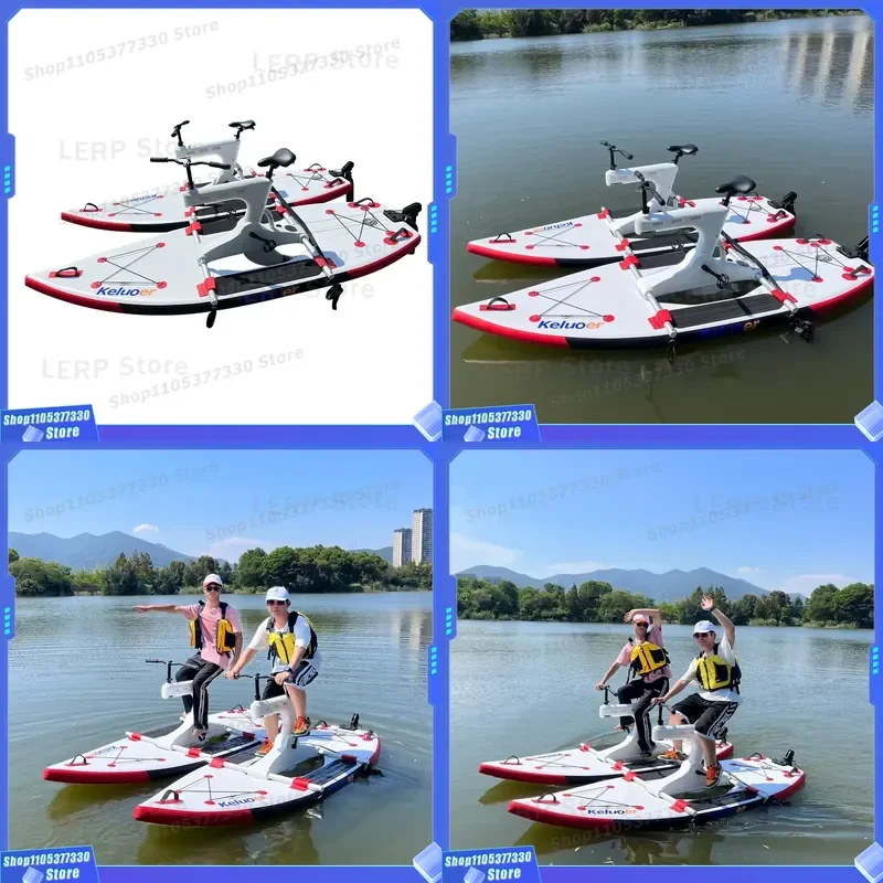 Outdoor Play Water Bike Sea Bike Inflatable Floating Waterbike Pedal Boats Bicycle