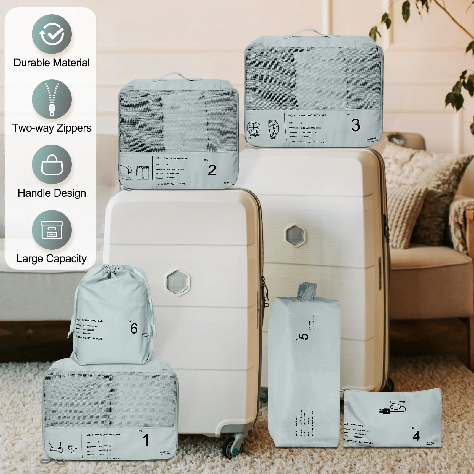 

Packing Cubes for Travel Portable Suitcase Organizer Clothing Storage Bag Travel Accessories Luggage Bags for Carry On Suitcases