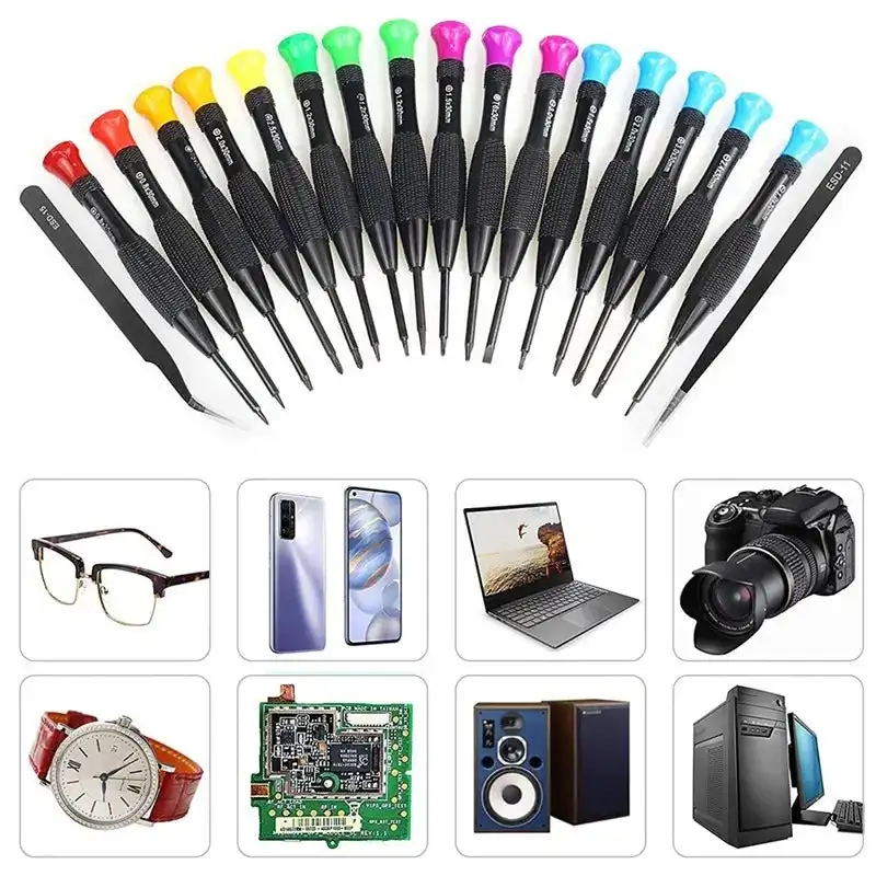 18-Pieces Precision Screwdriver Electronics Repair Kit Fish Multi-purpose Screwdriver Tools for iPhone Disassembly and Repair