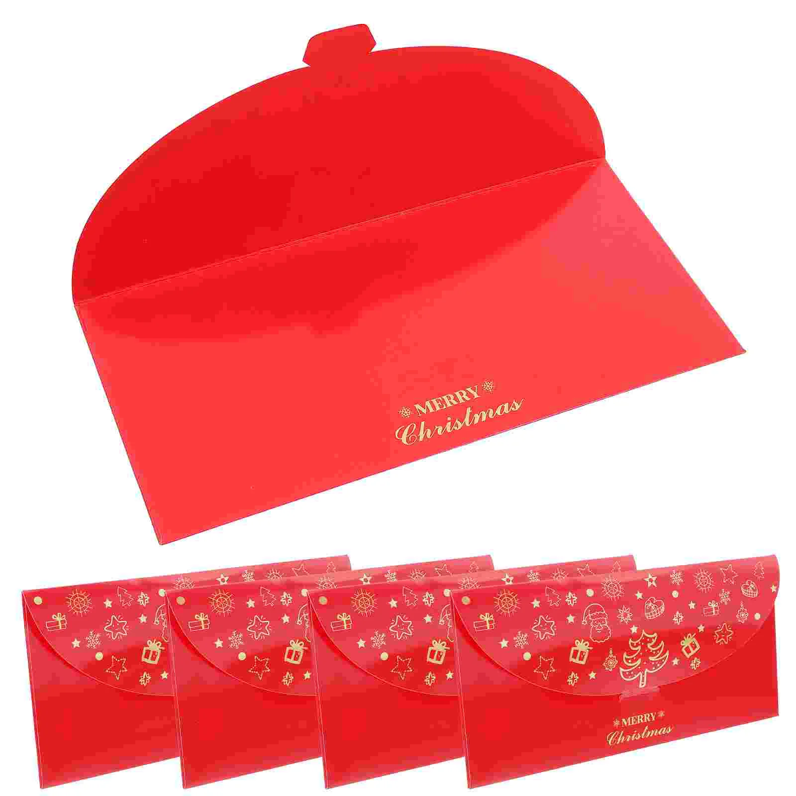 5 Pcs Gold Foil Red Envelope Christmas Decoration Envelopes Traditional New Year Paper Money Lucky