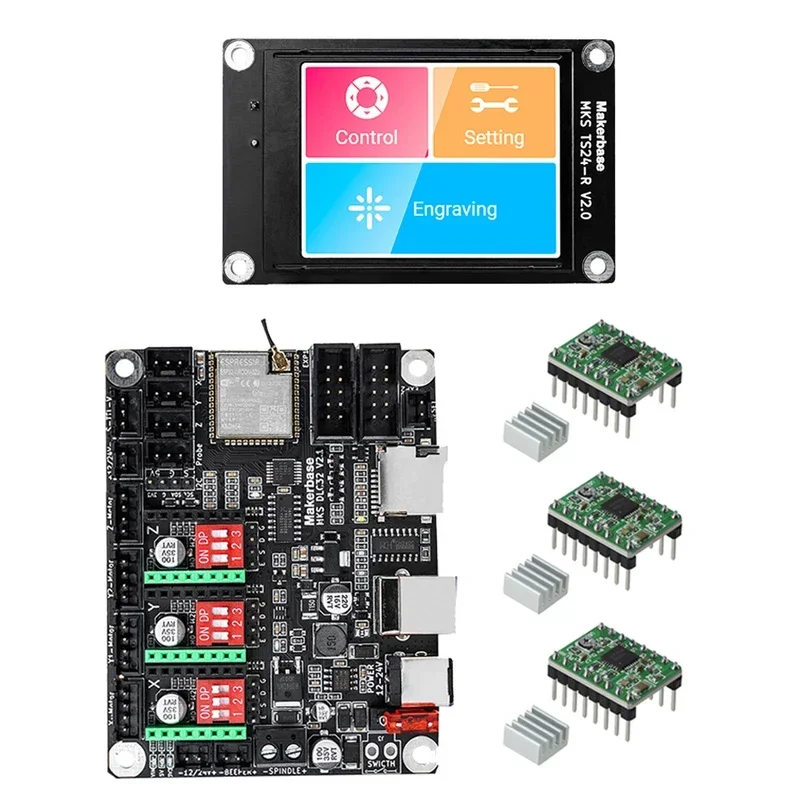 Makerbase mks dlc32 control board 32bit motherboard esp32 wifi ts24/ts35 screen tmc2209 driver for cnc laser engraving machine