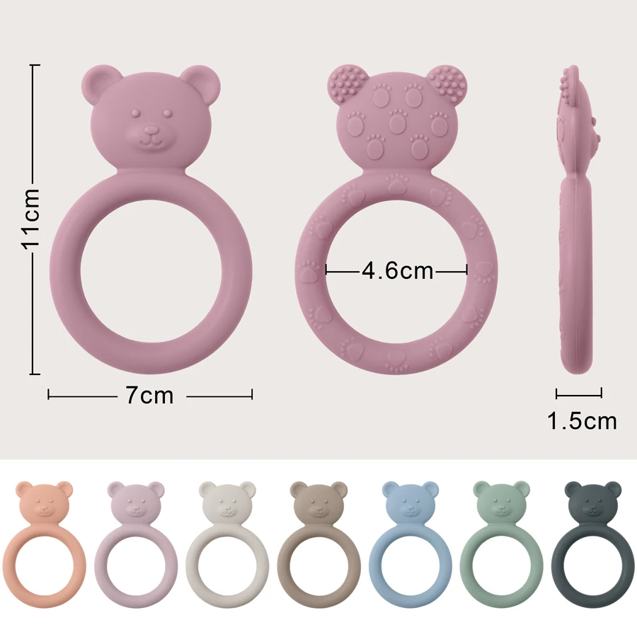 1PCS Silicone Baby Teething Toy Teethers For Babies Cartoon Bear Shape Chewing Baby Toys Boys Girls Molar Toy Baby Stuff