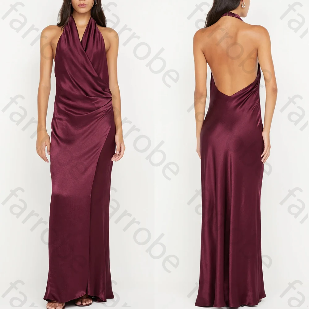 

Customized Backless Wrap Maxi Dress A-Line Sleeveless Evening Dresses Formal Modern Exquisite High Quality Prom Party Gown Women