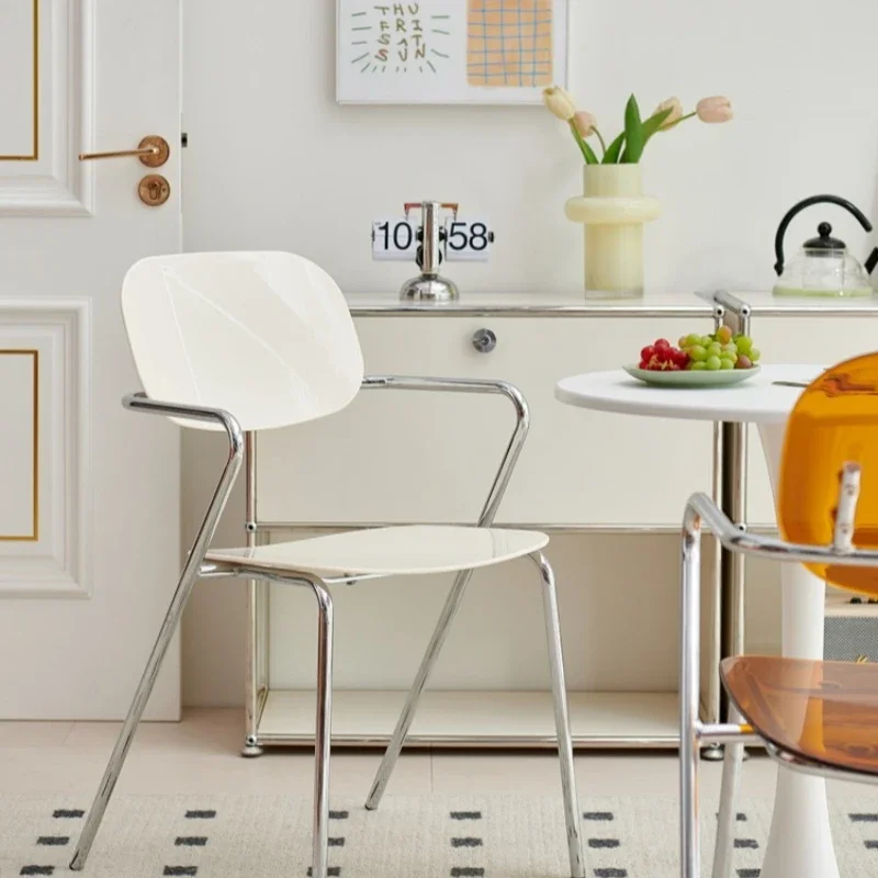 transparent dining chair small apartment, home backrest armchair Internet celebrity milk tea shop, designer dining stool
