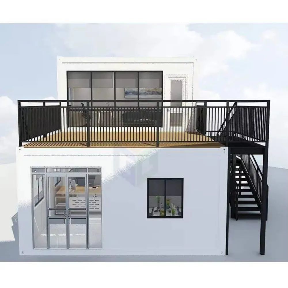

Fashion Low Cost Mobile Modular Custom 2 Story Portable Villa Flat Pack Prefab Container House with Balcony