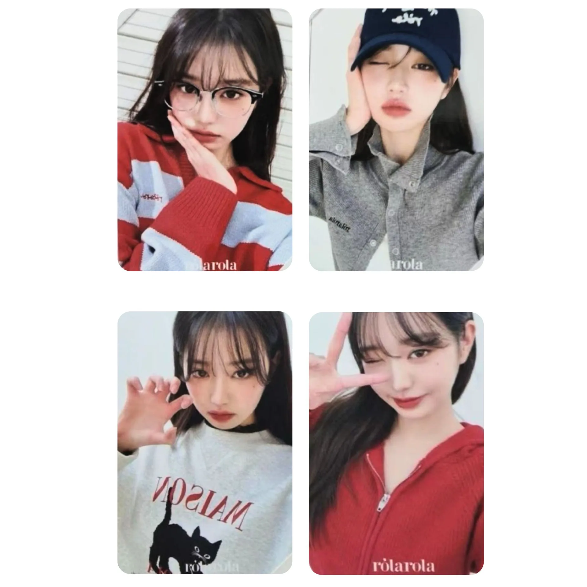 4pcs High Definition Exquisite Small Card Korean Girl Group Member Commemorative Collection Small Card
