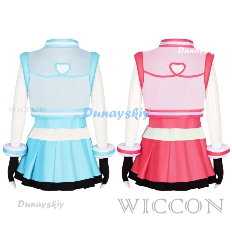 Power Cos Puff Girls Cosplay Costume Hyper Blossom Rolling Bubbles Costume Vest Coat Dress Outfit Hairband Gloves Belt