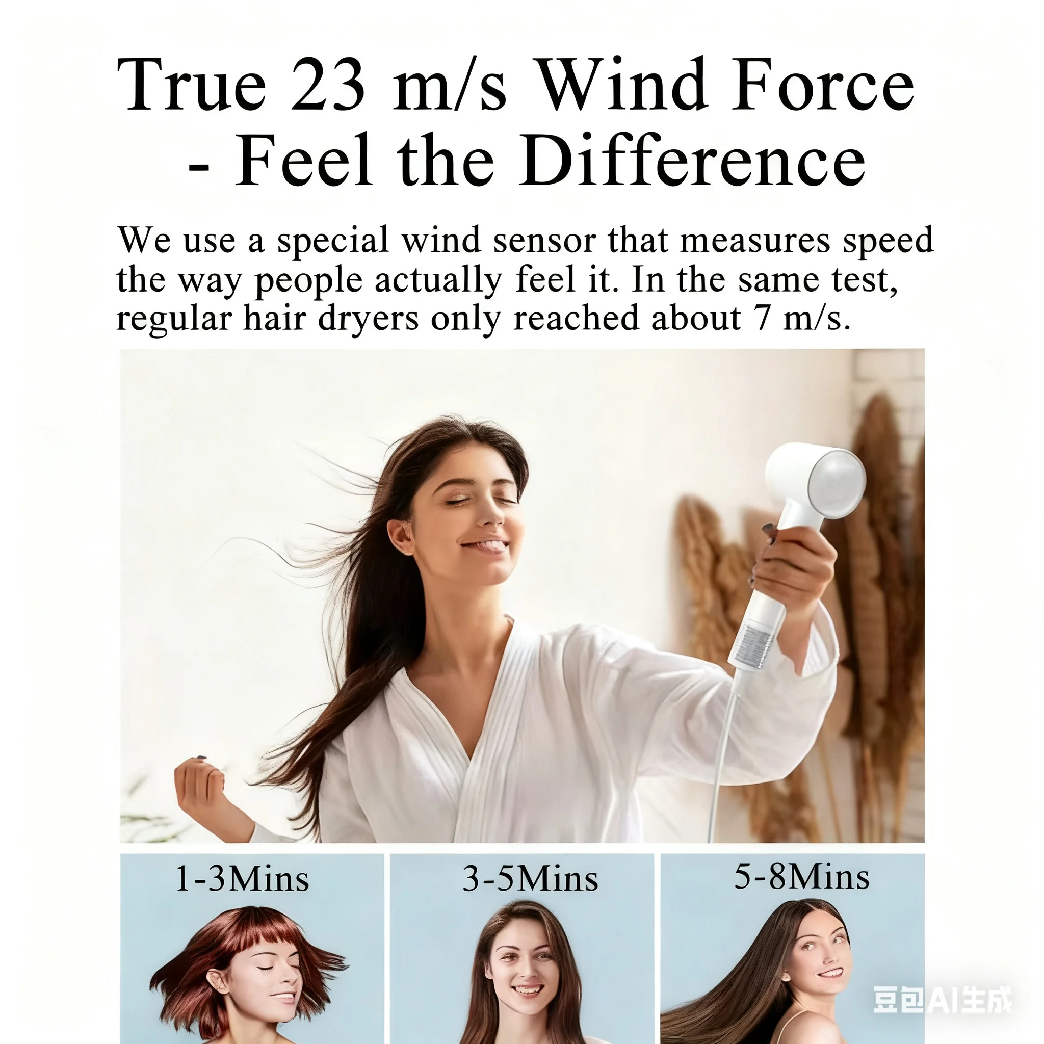 Фен ABIR, высокая скорость, интеллектуальный контроль температуры, магнитная насадка, низкий уровень шума, профессиональный уход за волосами, быстросохнущие отрицательные ионы