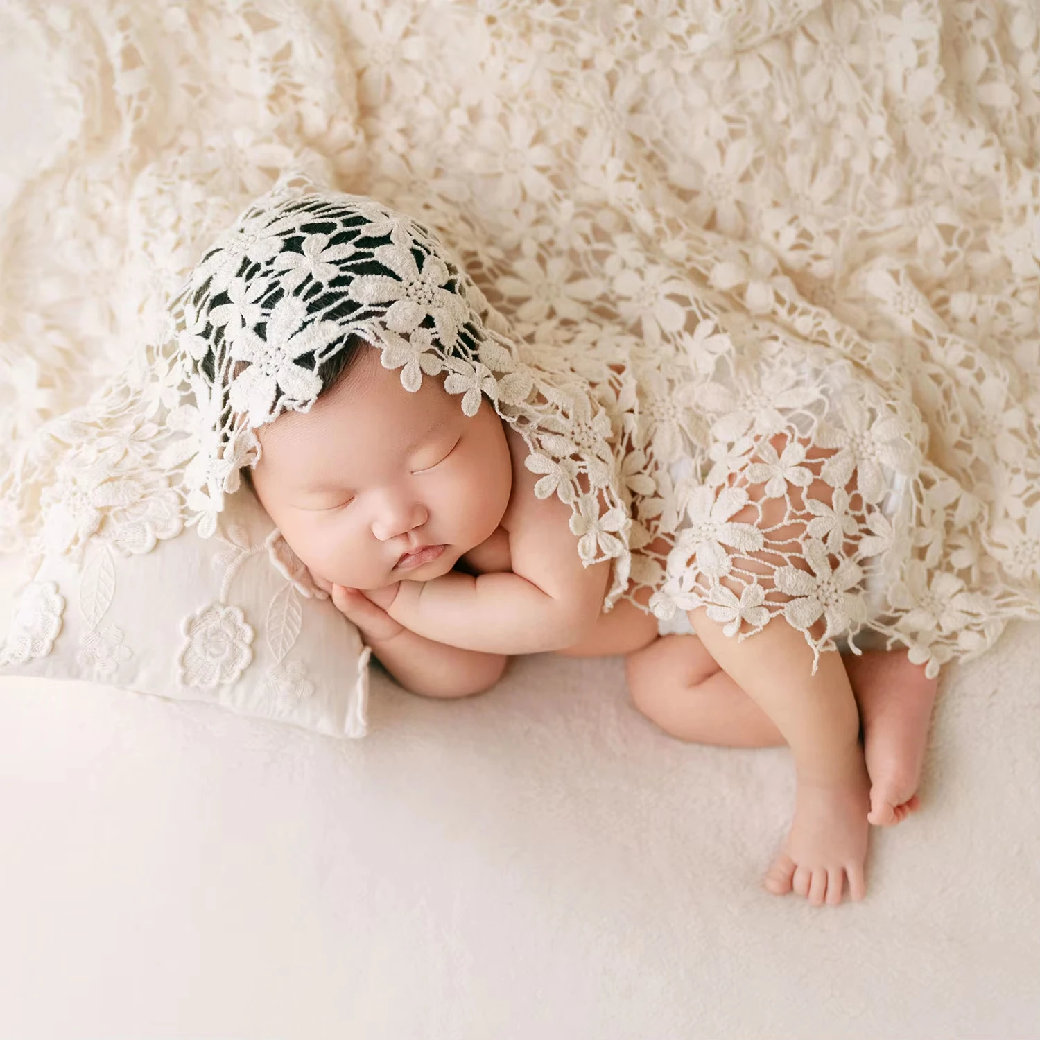 Pemotretan Bayi Perempuan Alat Peraga Fotografi Baru Lahir Aksesori Pose Foto Gaya Boho Fotografi untuk Studio Lab Bayi Baru Lahir