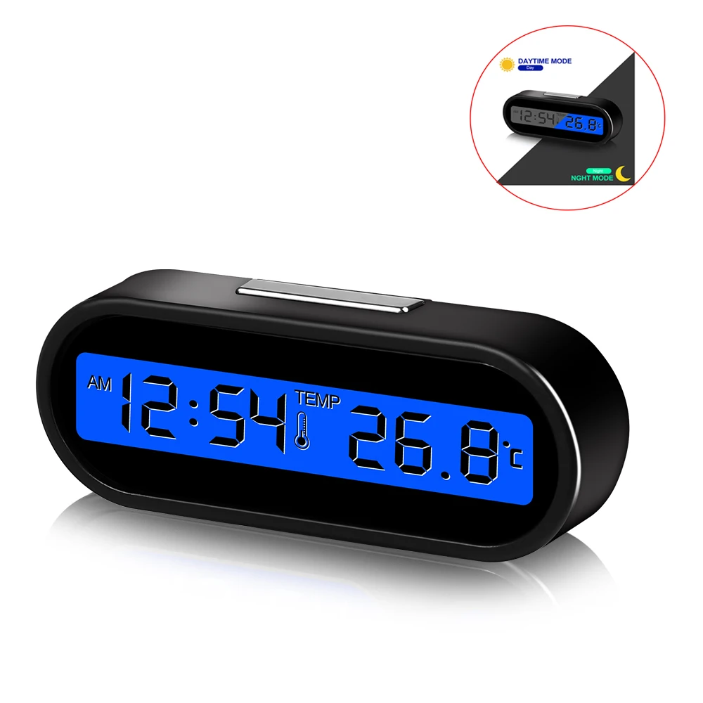 Car Electronic Clock Time Watch Auto Clocks Luminous Thermometer LCD Backlight Digital Display Car Styling Accessories