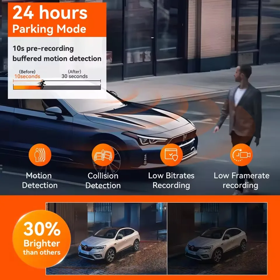 فانترو N5 داشكام 4 قنوات واي فاي 360 ° جميع الجوانب STARVIS 2 IR للرؤية الليلية التحكم الصوتي GPS كاميرا داش السيارة دعم 512GB ماكس #6