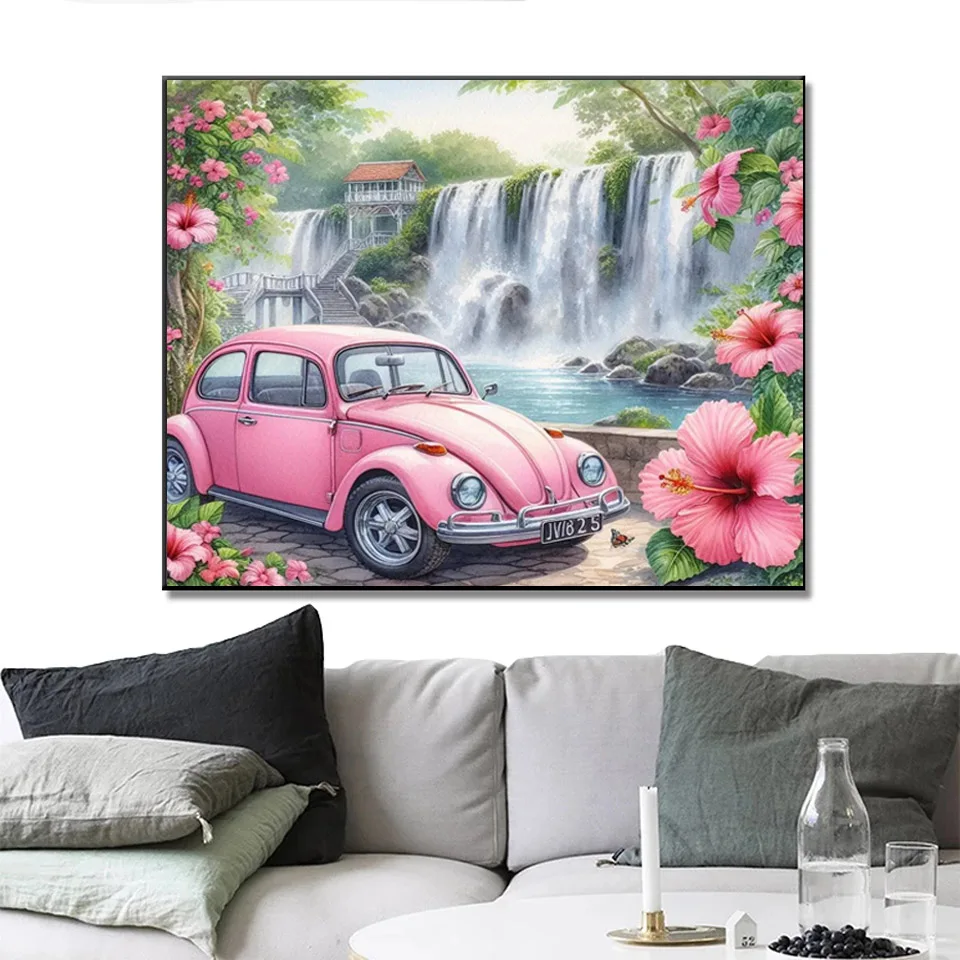 Nuovo fai da te 5D pittura diamante cascata auto mosaico completo paesaggio fiore lago diamante ricamo arte strass per la decorazione domestica