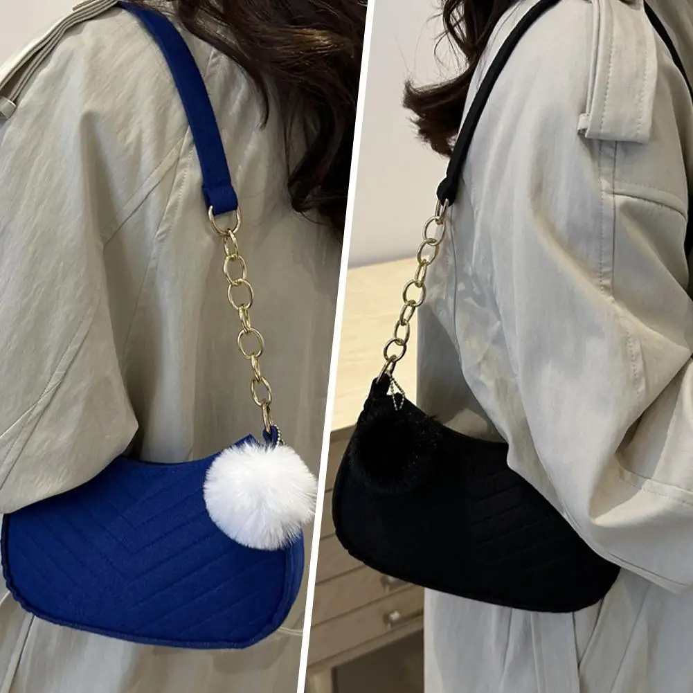 Mini Shoulder Bags For Women Fashion Felt Women's Bag Simple Niche Trend Felt Bag Commuter Underarm Bag