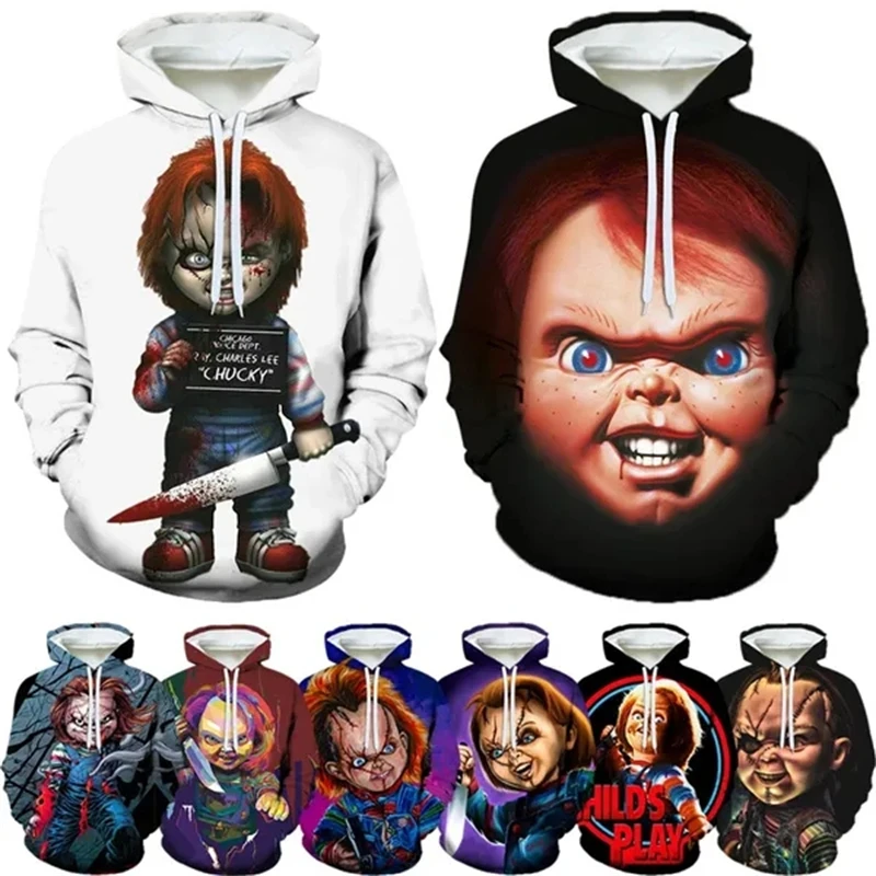 

Autumn Hoodie 3D Printing Men's Fun Chucky Doll Hoodie Movie Kids Games Horror Casual Hoodies Sweatshirt Pullovers Tops Hooded