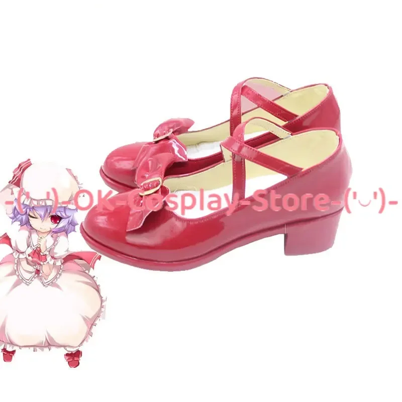 [Customized] Game Touhou Project Remilia Scarlet Cosplay Shoes Anime Roleplay Props Carnival Holiday Party PU Leather Boots