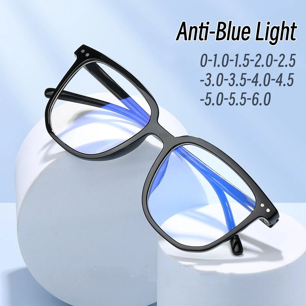 

Women's Ultra Light Oversized Frame Myopic Glasses Anti-Blue Light Short Sight Eyeglasses Luxury Transparent Finished Glasses