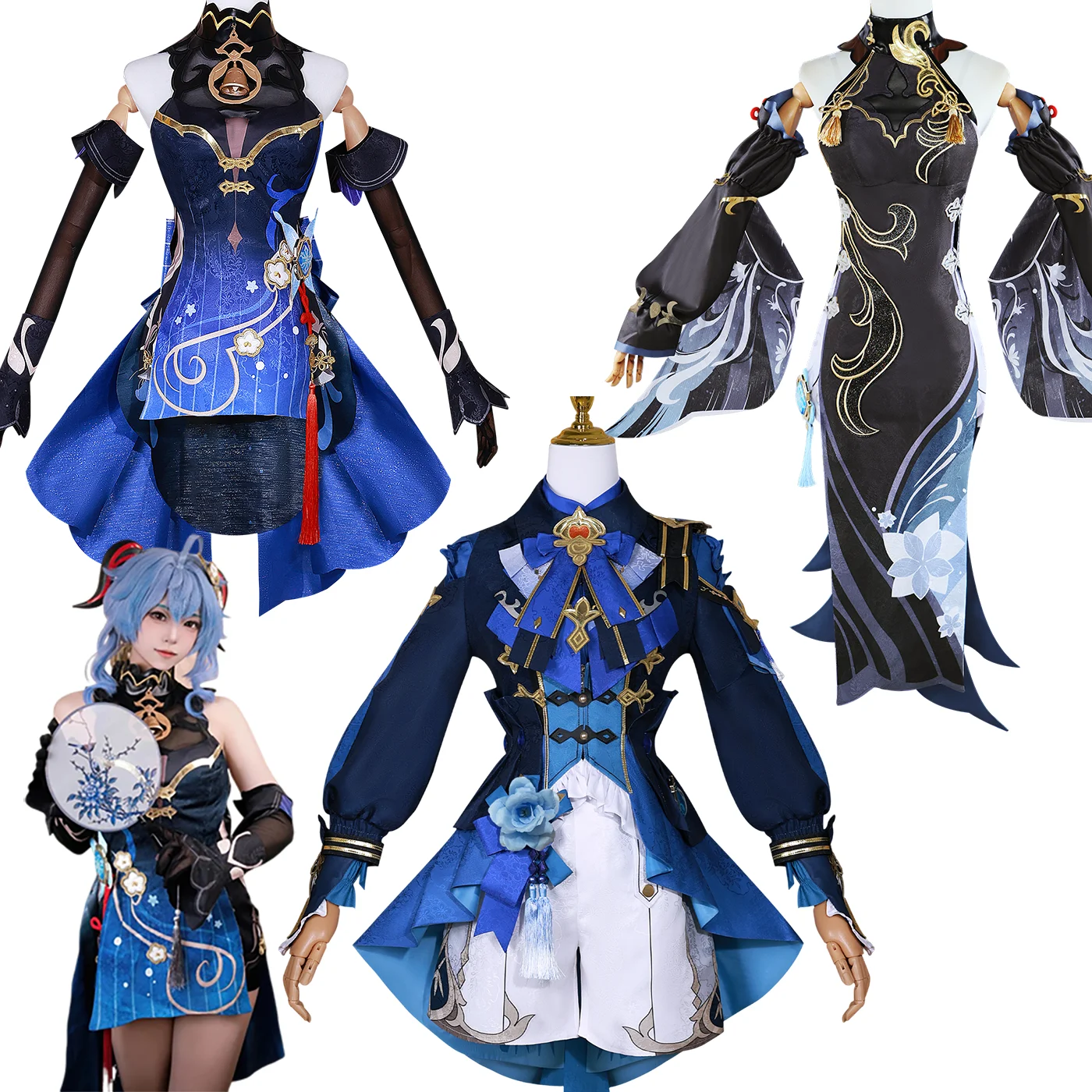 متوفر في المخزون أزياء Ganyu الجديدة التأثيرية أزياء Genshin Impact التأثيرية Twilight Blossom Gan Yu مجموعة كاملة زي تنكري