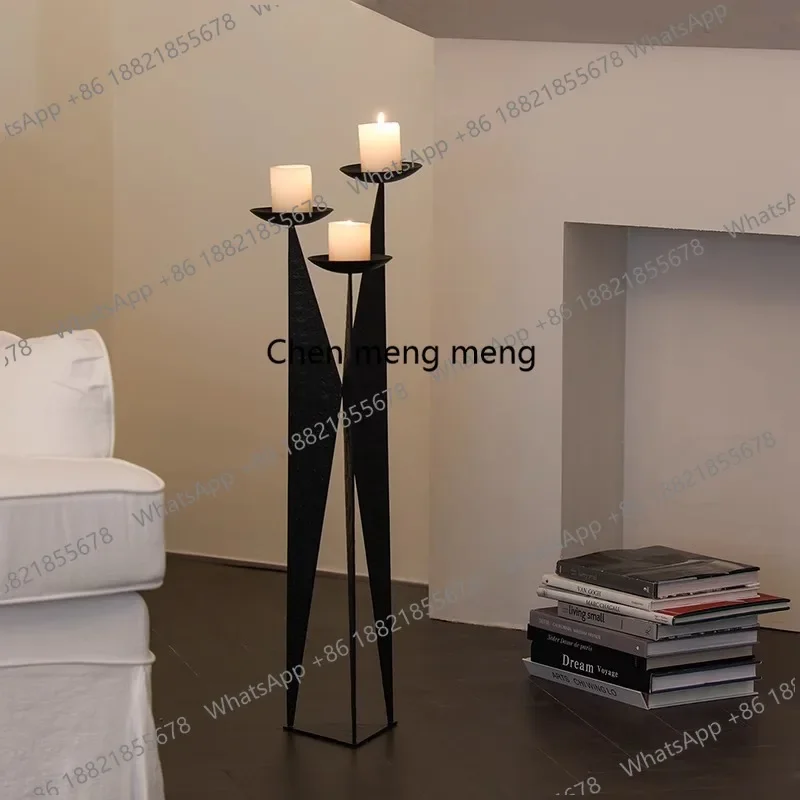 Świecznik z kutego żelaza od podłogi do sufitu, ozdoba, nowy chiński styl, dekoracja do domu, pensjonatu, sklepu odzieżowego
