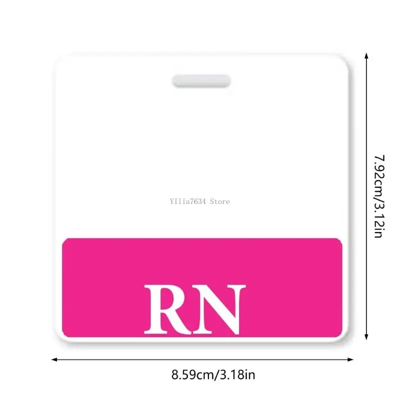5Pcs RN Identifier Card Badge 3.38x3.12Inch Horizontal Healthcare Staff Badge With Color Coded Background