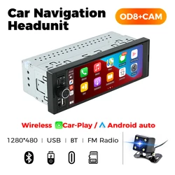 MEKEDE 6.86-inch 1din Universal Car Multimedia Smart Screen Wired Wireless Andriod Auto CarPlay Stereo FM Auto Radio BT USB TF