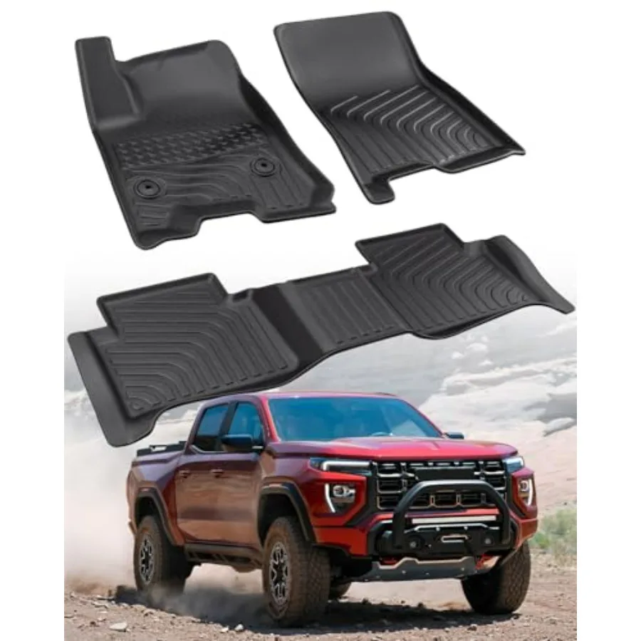 

Всепогодные коврики для Chevy Colorado 2023-2025 GMC Canyon 2023-2026 ZR2 Z71 AT4 Водонепроницаемые резиновые автомобильные коврики черного цвета с P