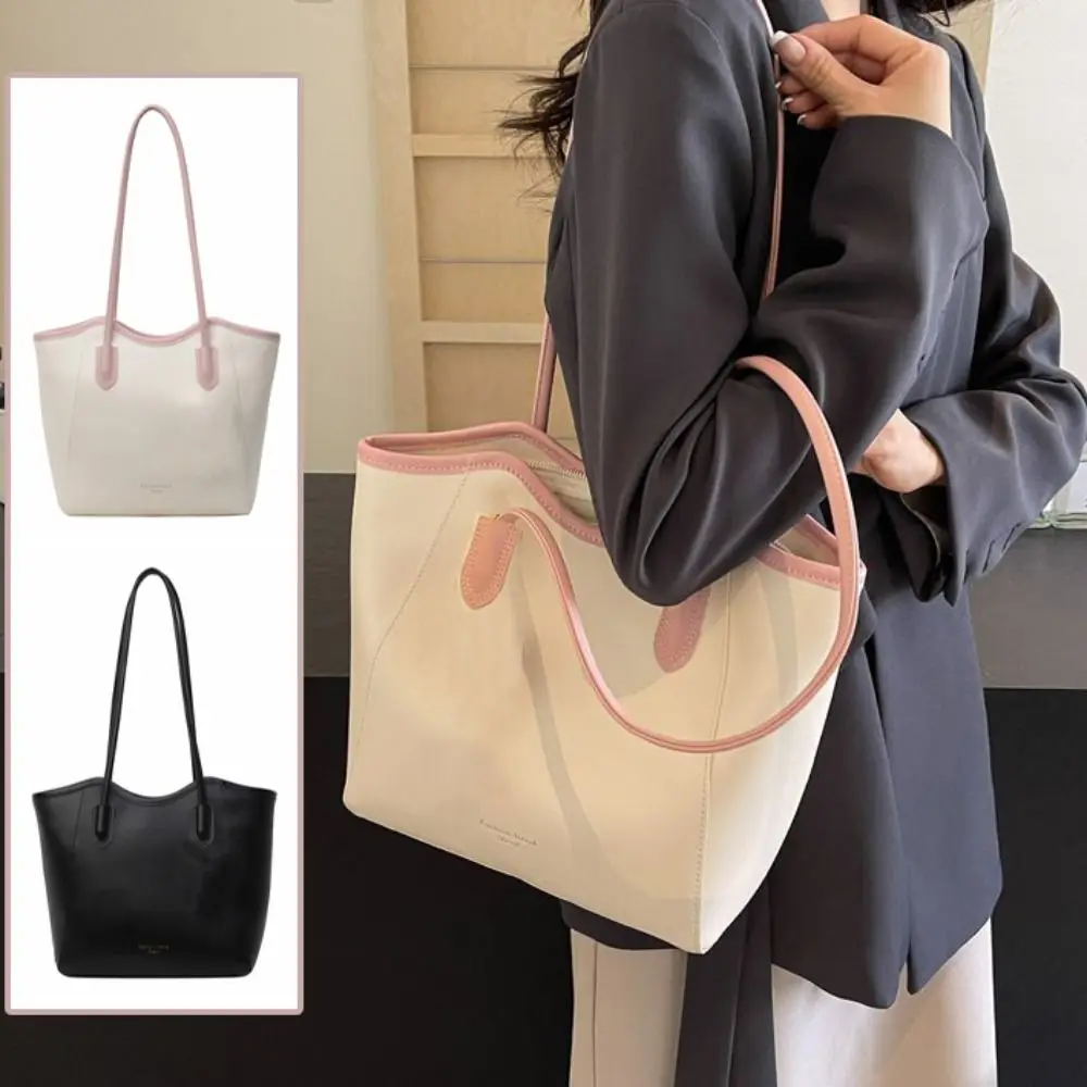 

Casual Large Capacity PU Tote Bag Minimalist Ins Style Underarm bag Handbag New Design Armpit Bag Girls